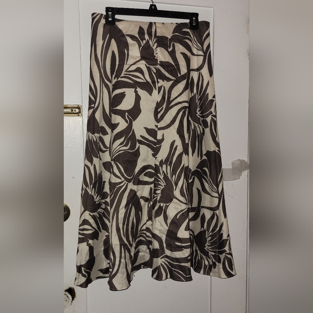 Alex And Co Floaty Midi Skirt Sz Uk 12 Viscose And Silk Material Floral Pattern